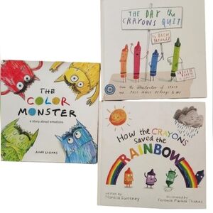 Hardcover Books Crayons Saved the Rainbow, Color Monster, Day the Crayons Quit